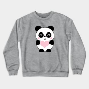 Baby Panda Pink Heart Crewneck Sweatshirt